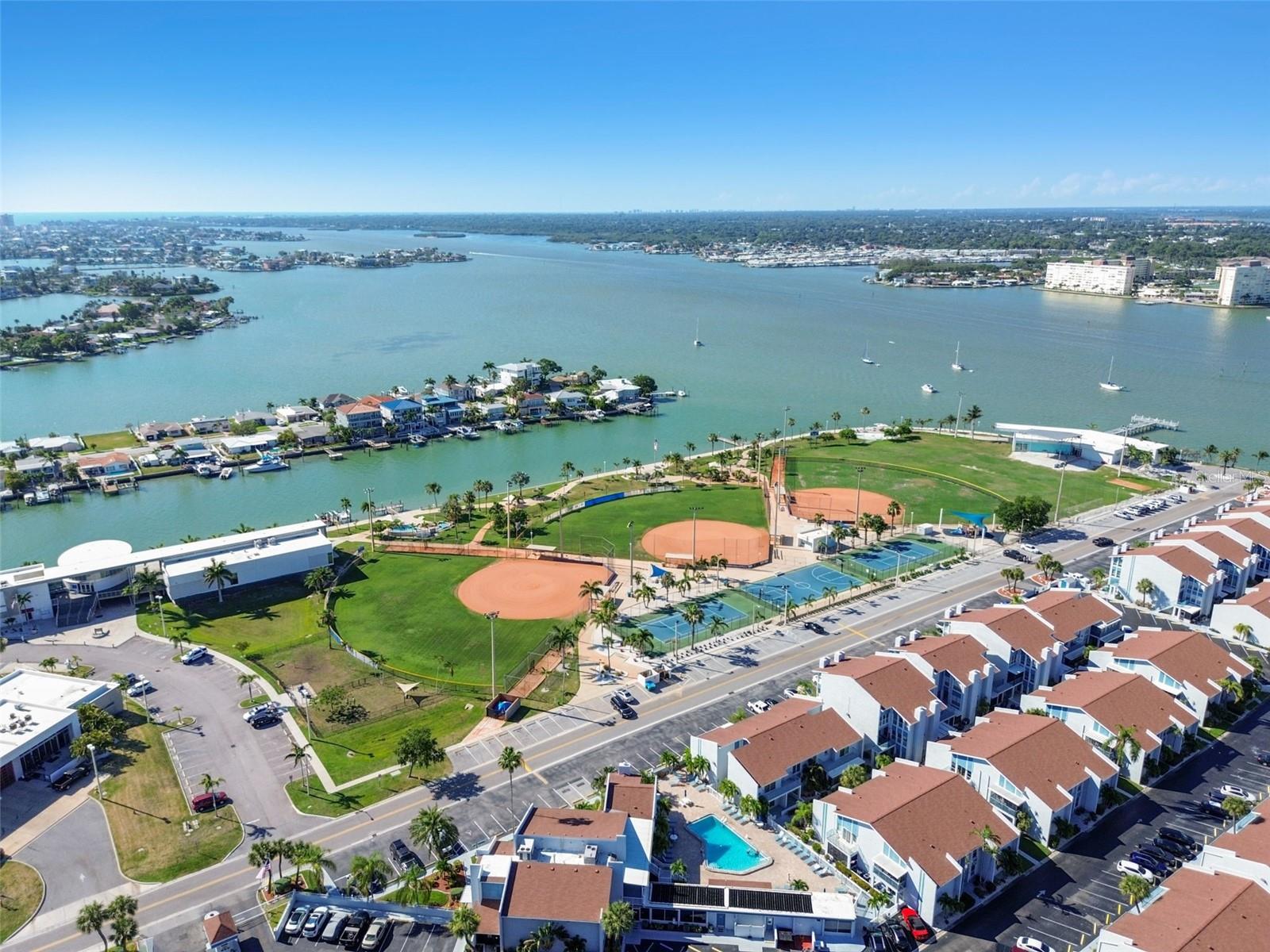 Aerial view facing north