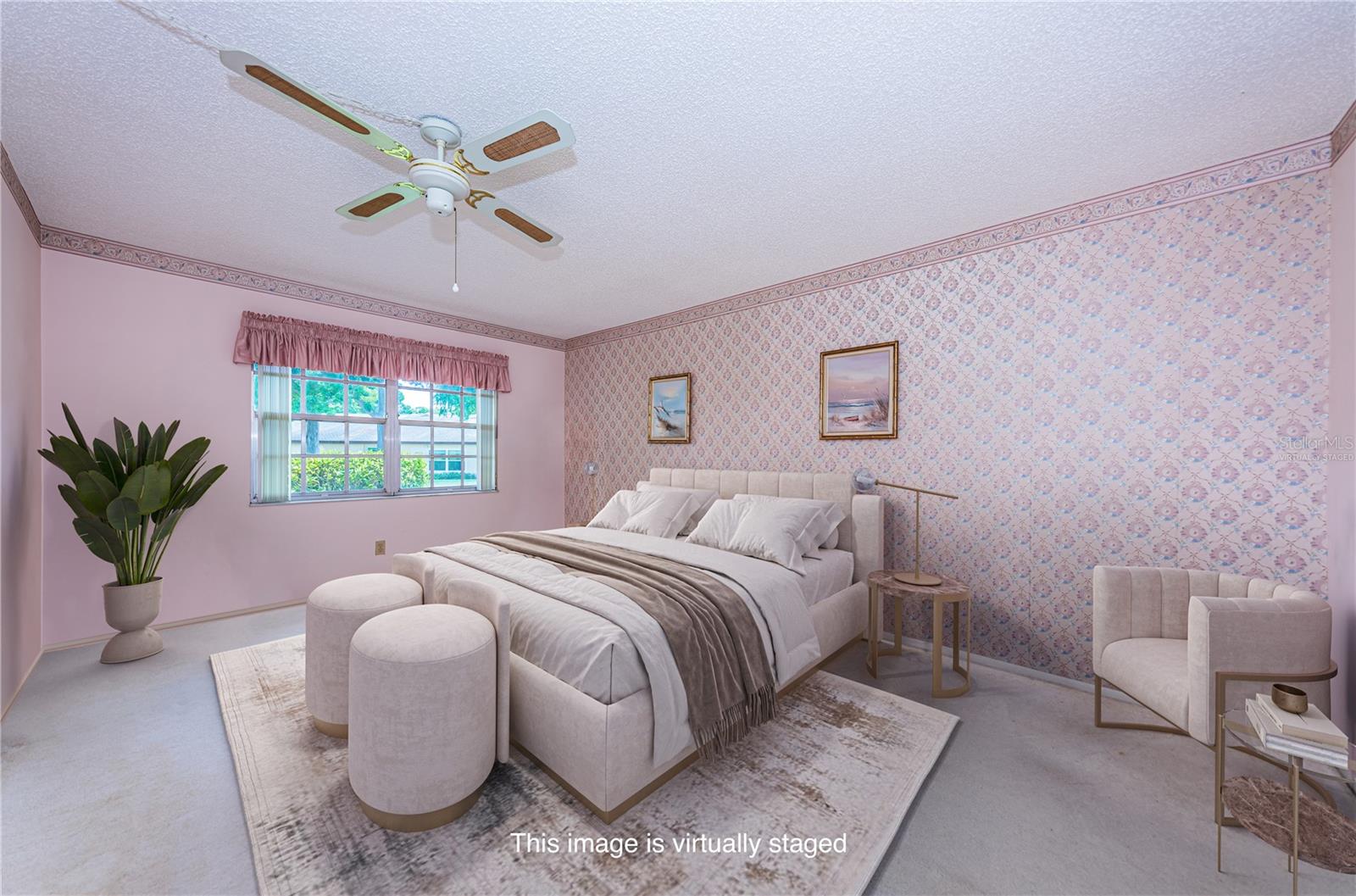 Virtually Staged Primary Bedroom
