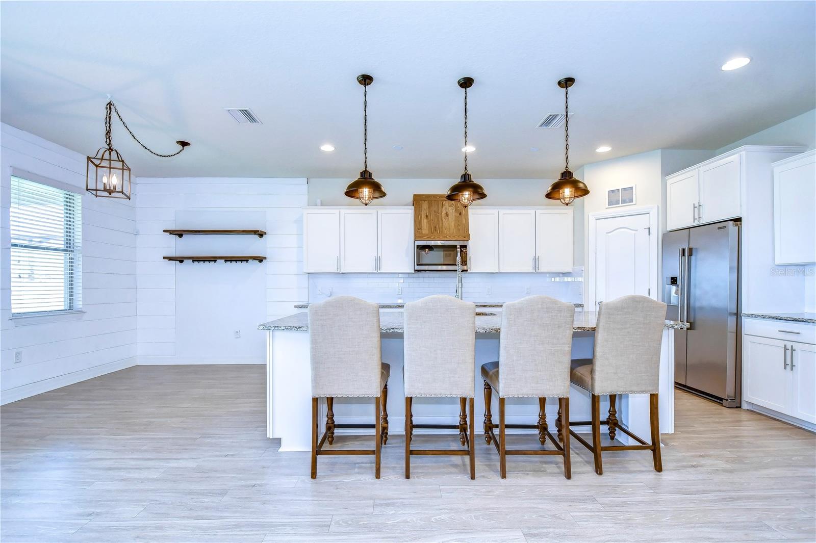 Beautiful kitchen with island bar seating!