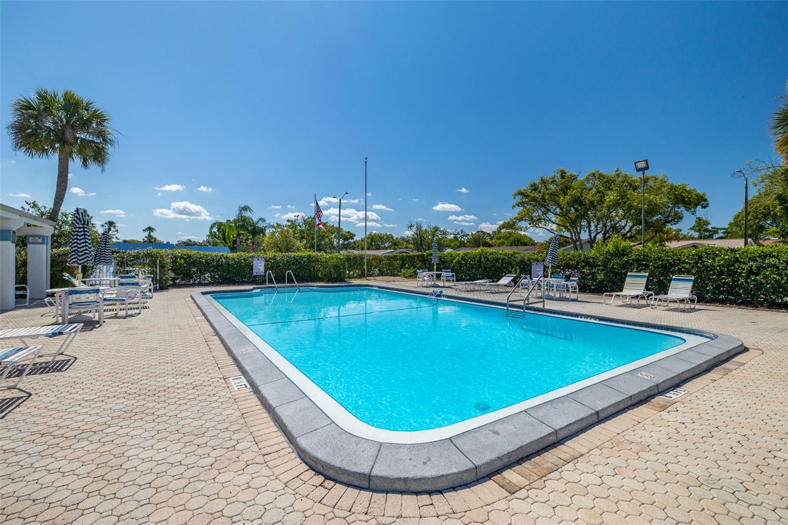 Community pool!  Plenty of seating, showers and restrooms.