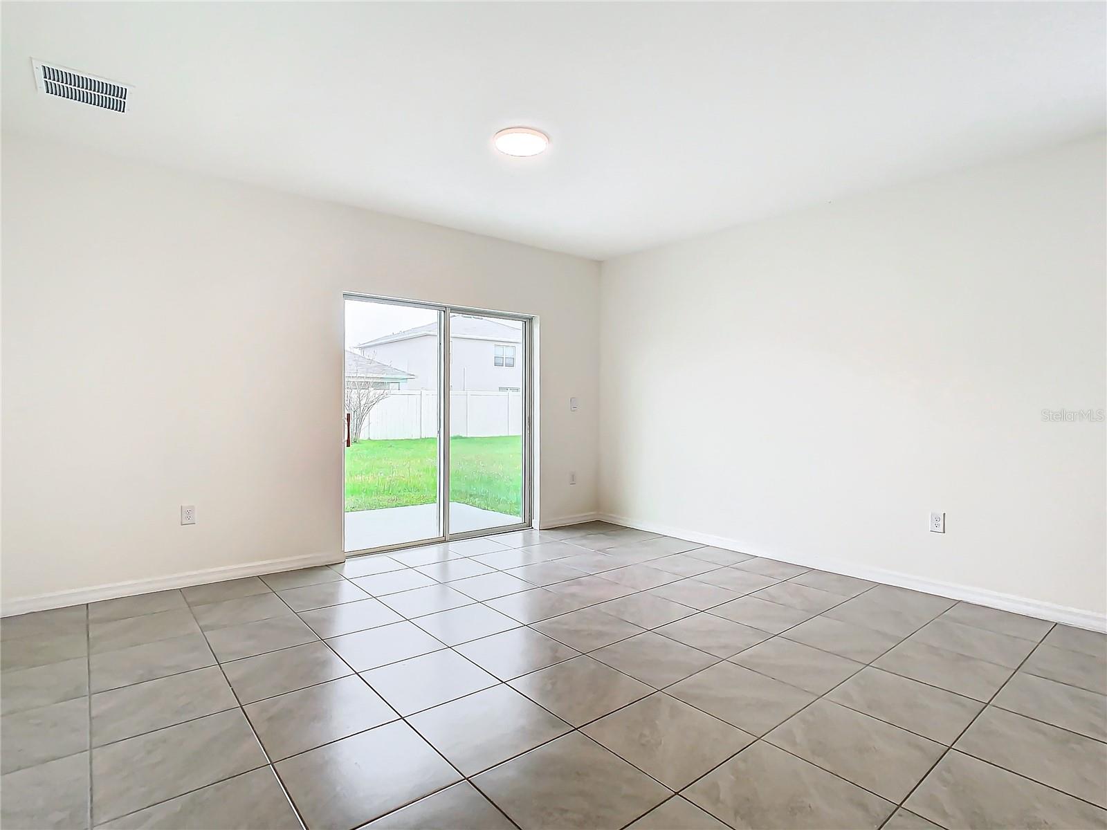 Sliding doors off of Living room/kitchen area.