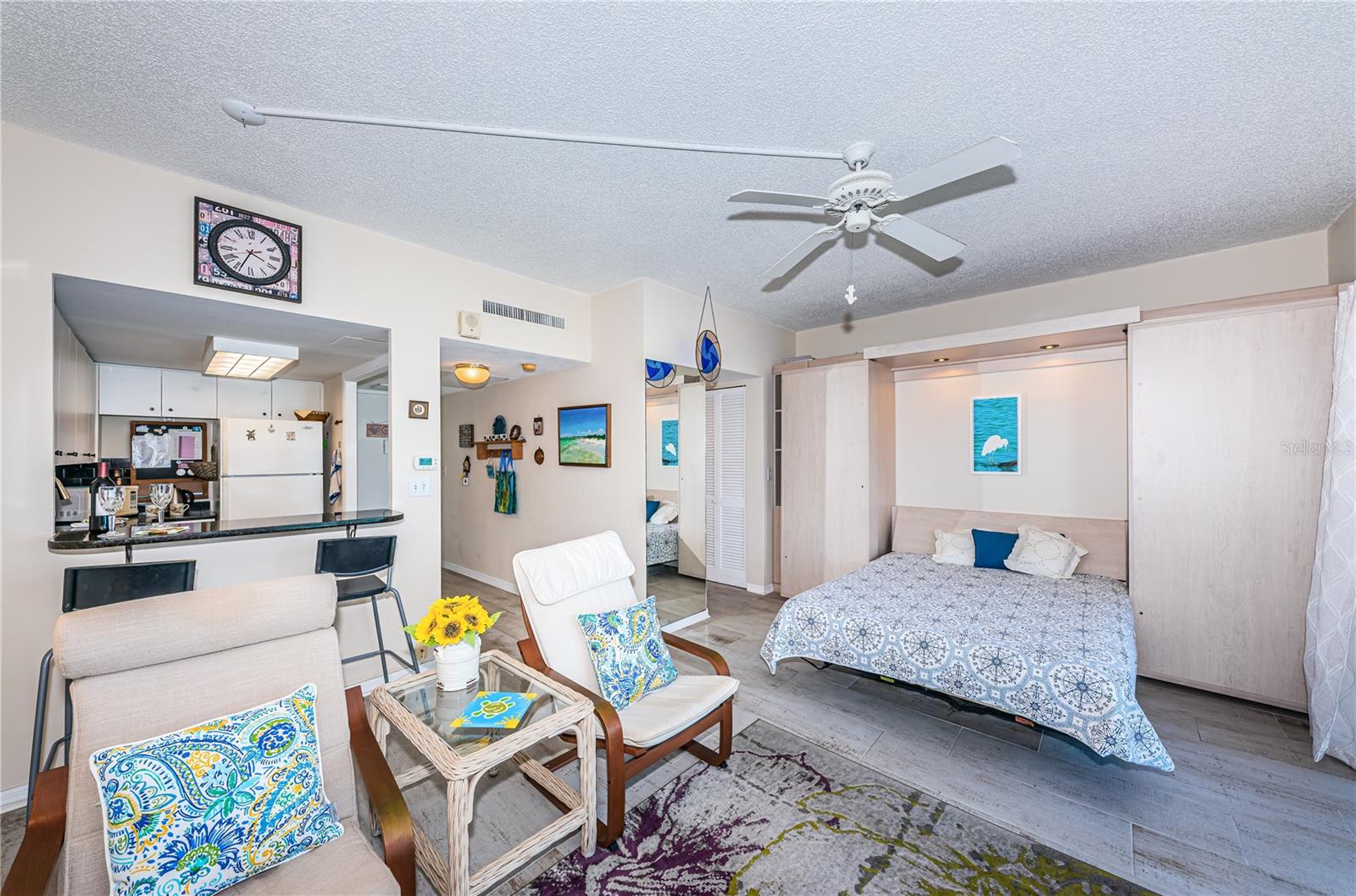 Living Room showing Murphy bed