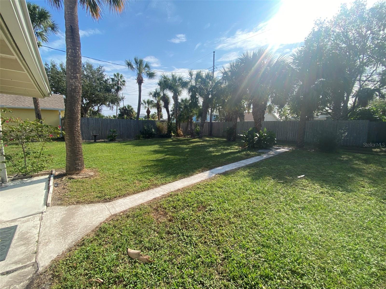 Back yard to lane. A much higher elevation vs front yard