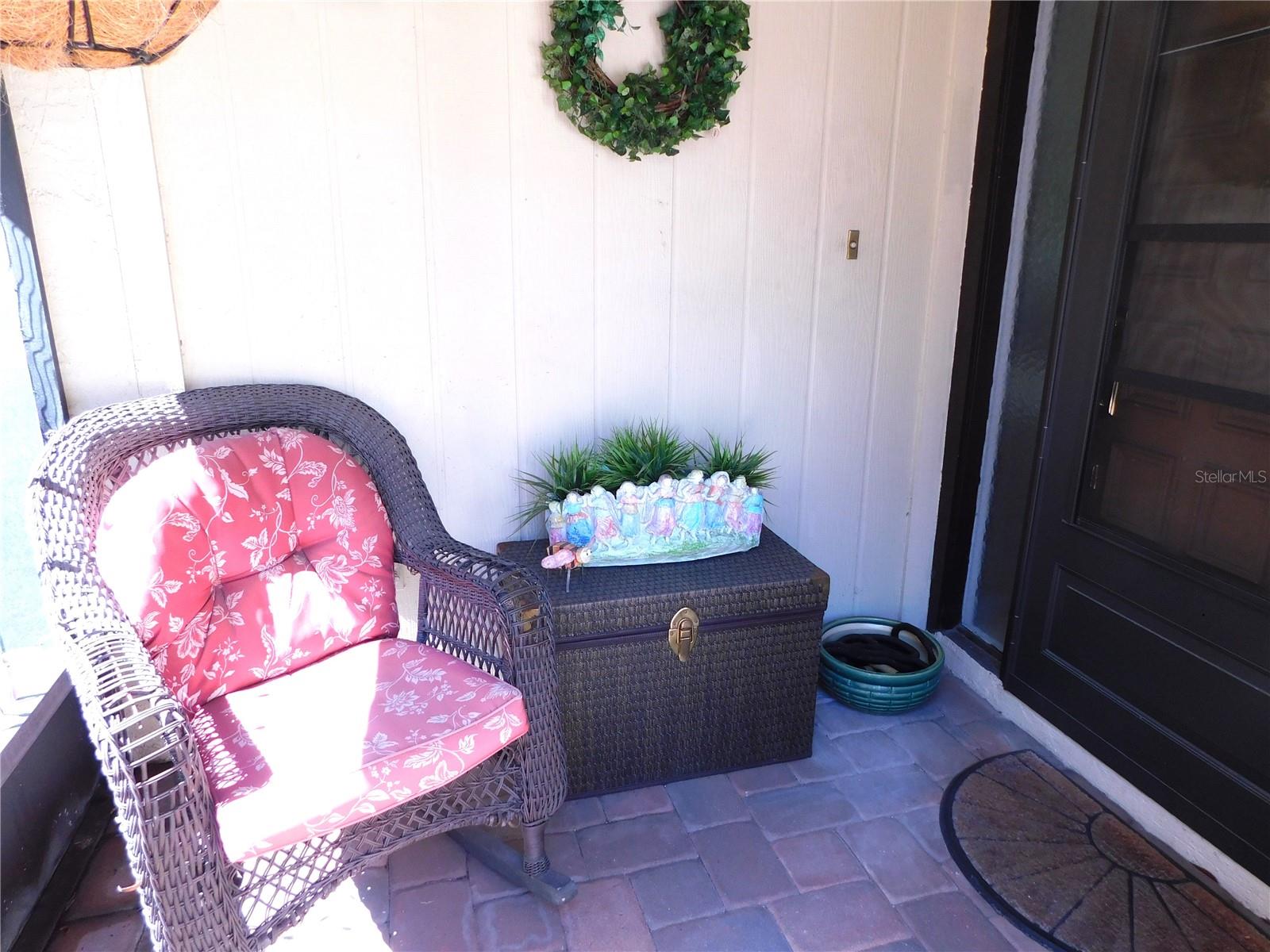 Screened Sitting Area By Front Door