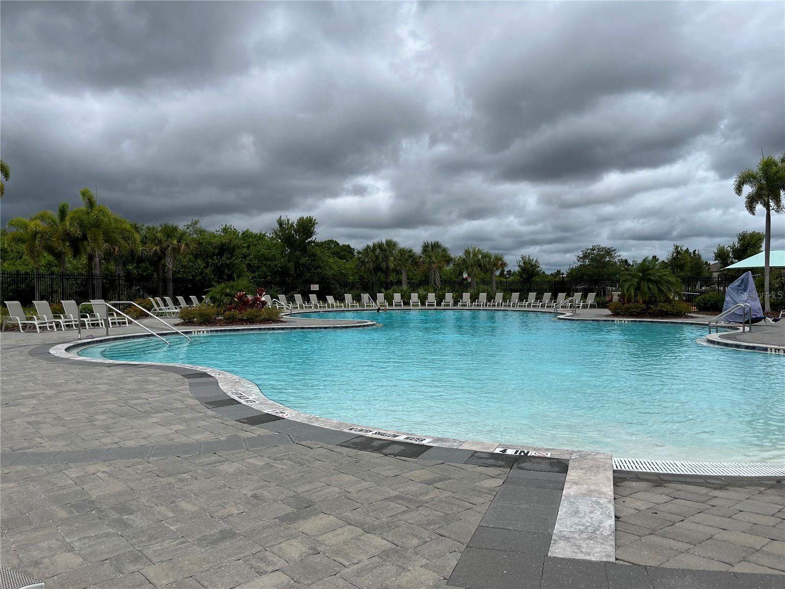 Overcast this day but a gorgeous pool, and HUGE