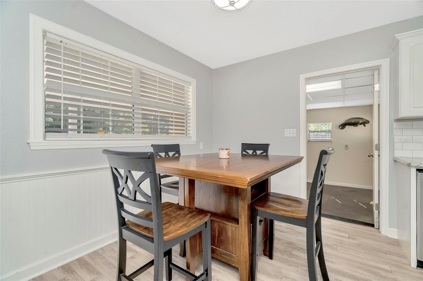 Eat in kitchen and door to laundry room/storage