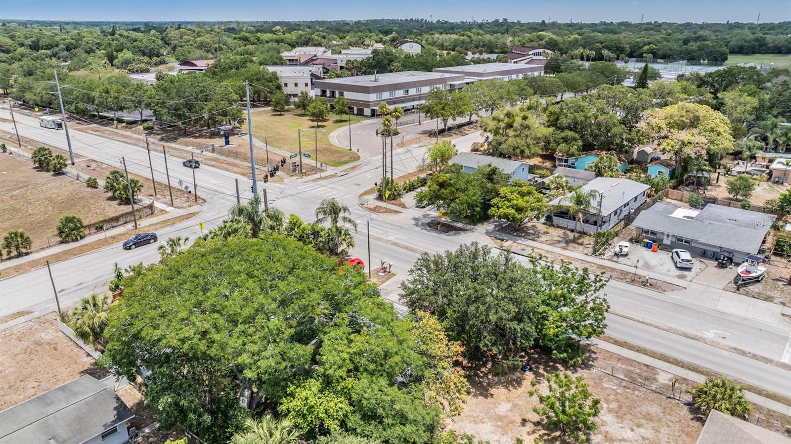 Aerial shot of the neighborhood