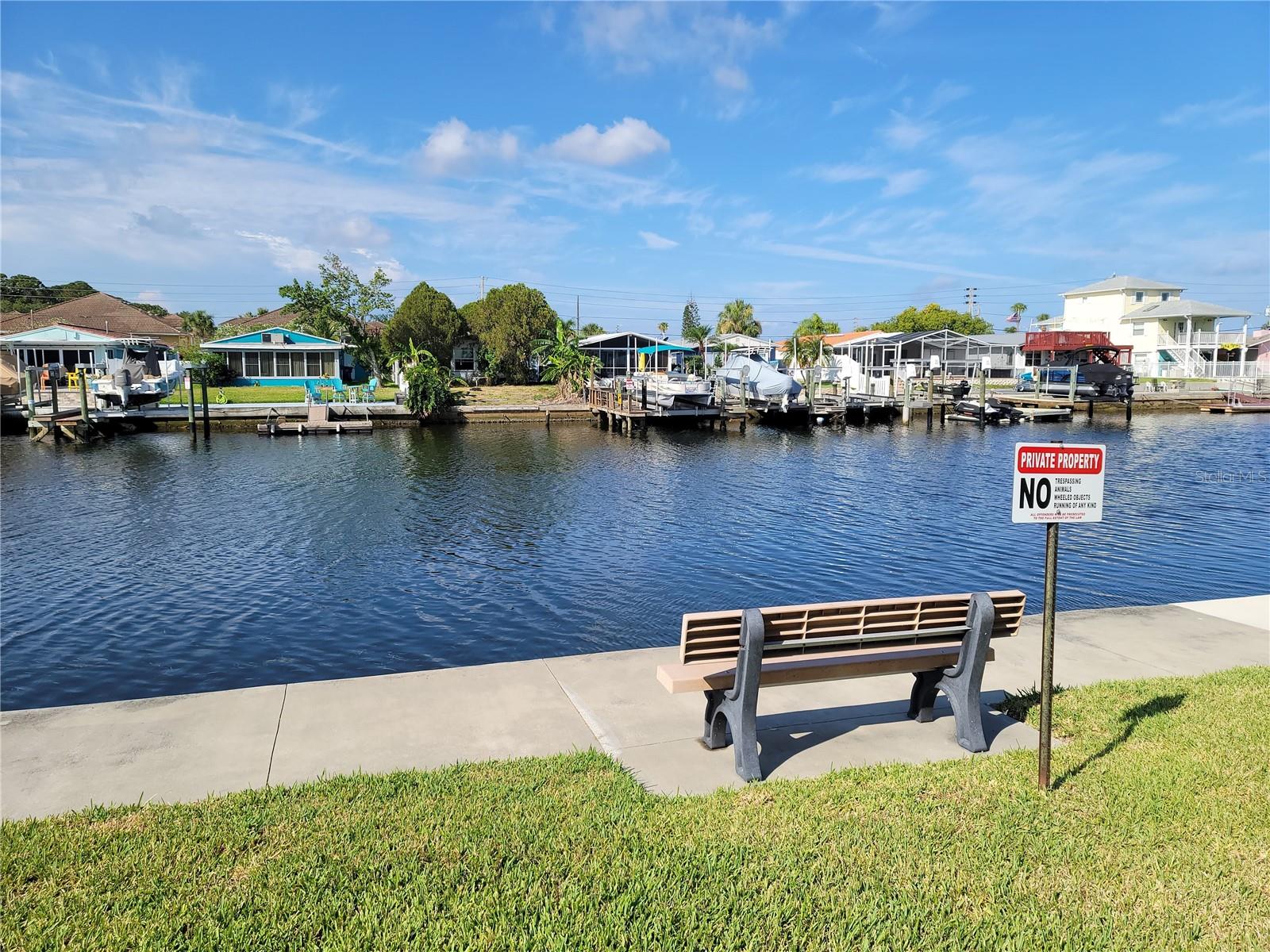 Canal leading to the Gulf of Mexico just steps away