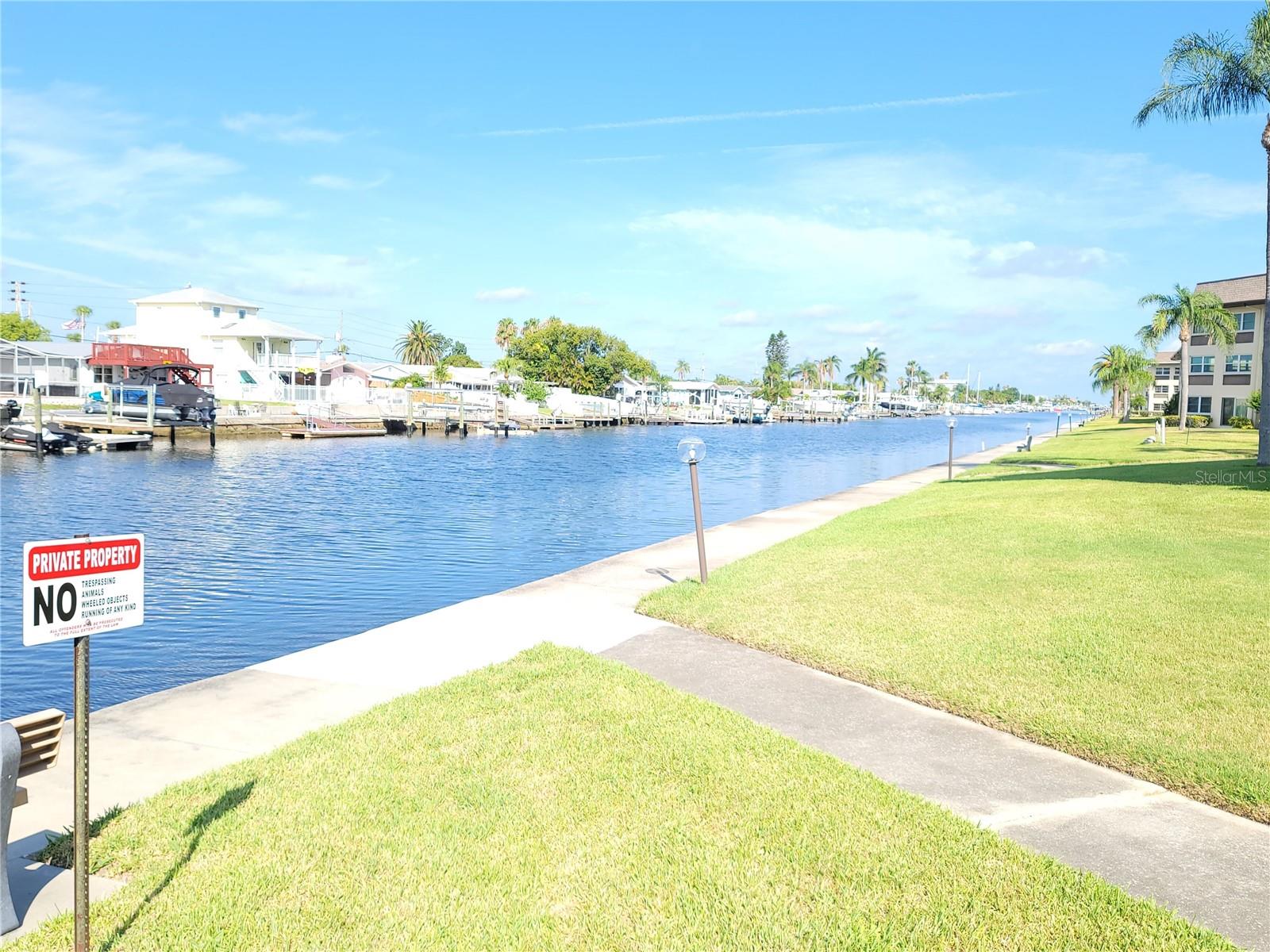 Canal leading to the Gulf of Mexico just steps away