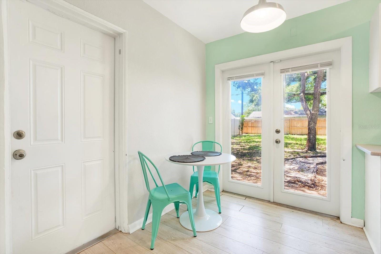 Dining area and access to the backyard