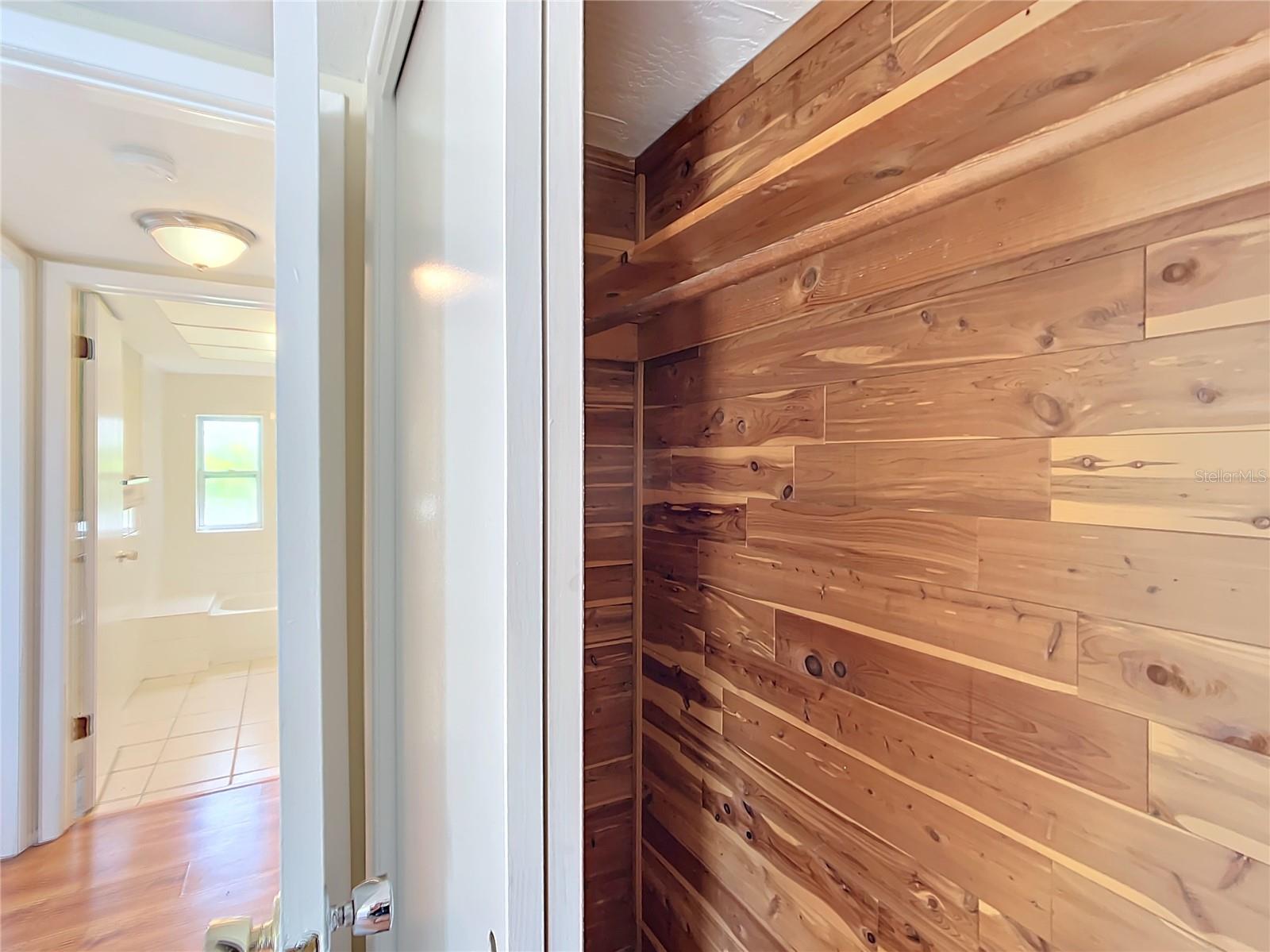 Cedar lined closets