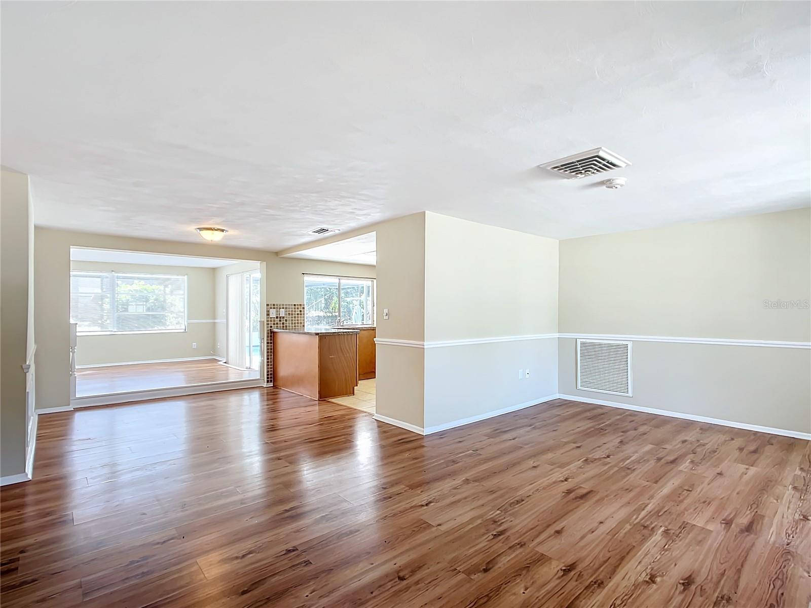 Living room towards dining area