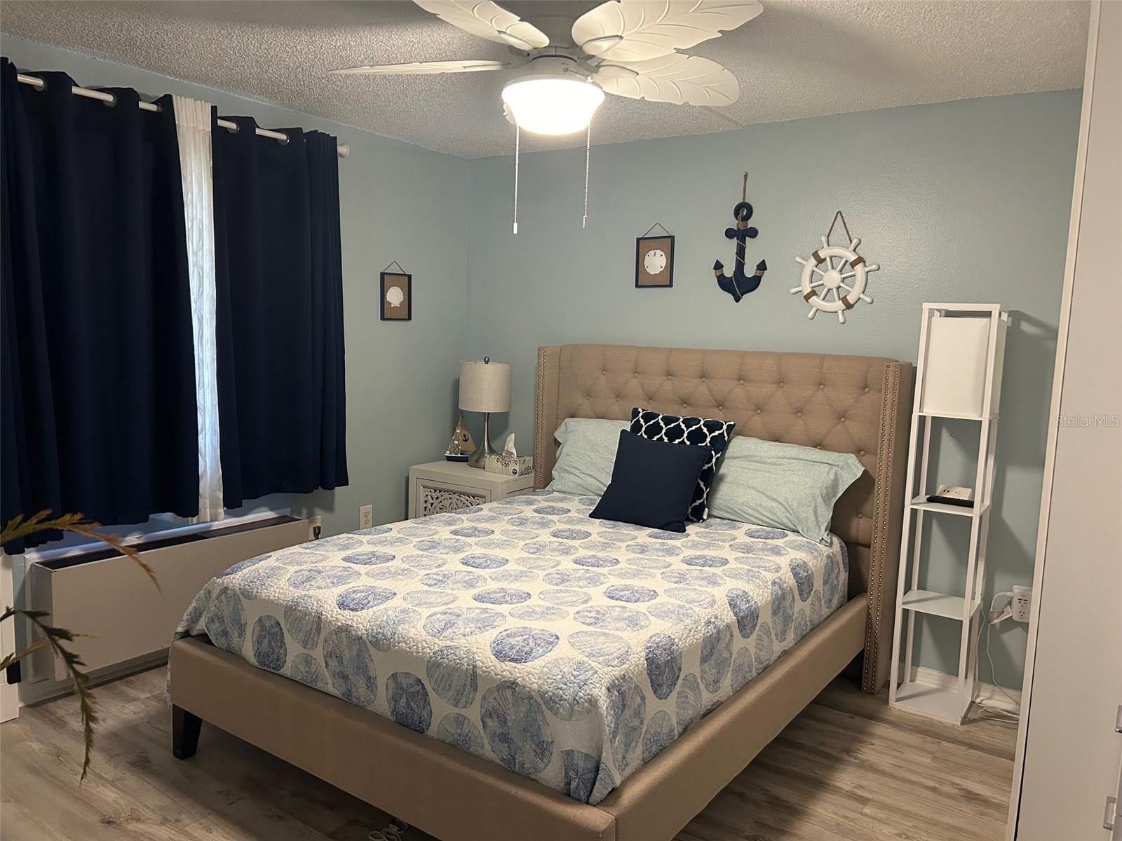 The Guest bedroom has a stand-alone AC unit and a private bath.