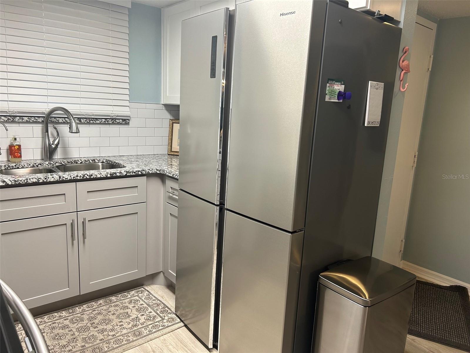 New stainless refrigerator.