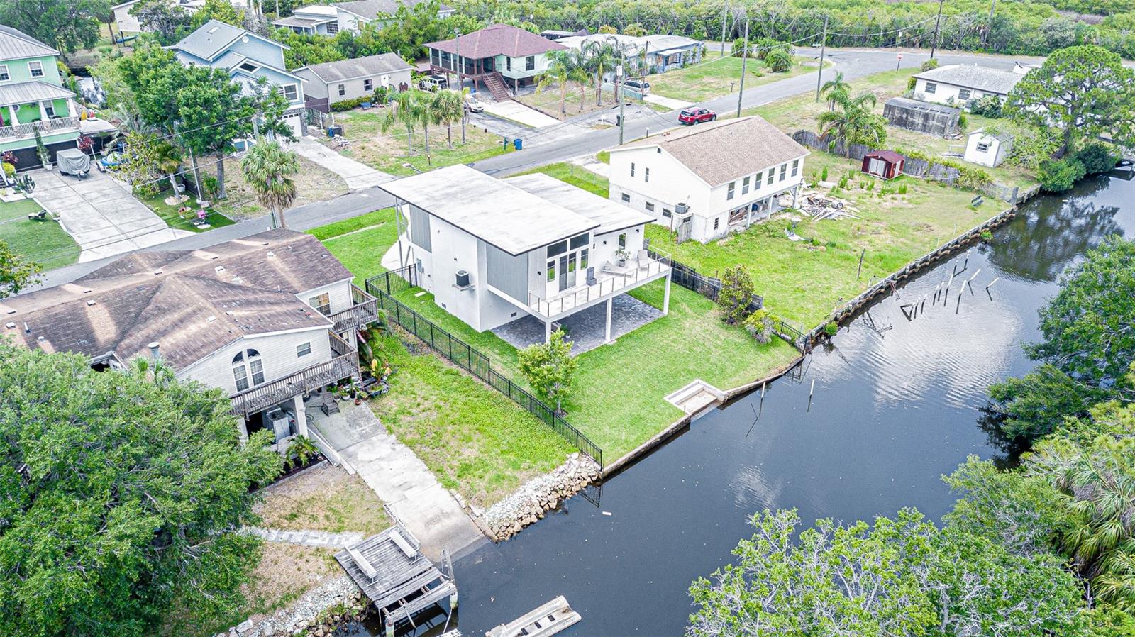 Aerial of Canal to Bay