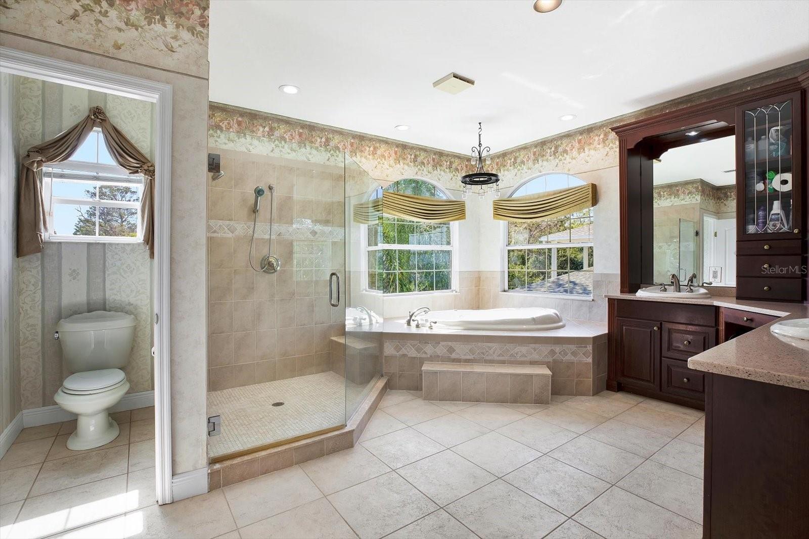 Are you a tub or shower person? The primary bathroom offers the best of both worlds