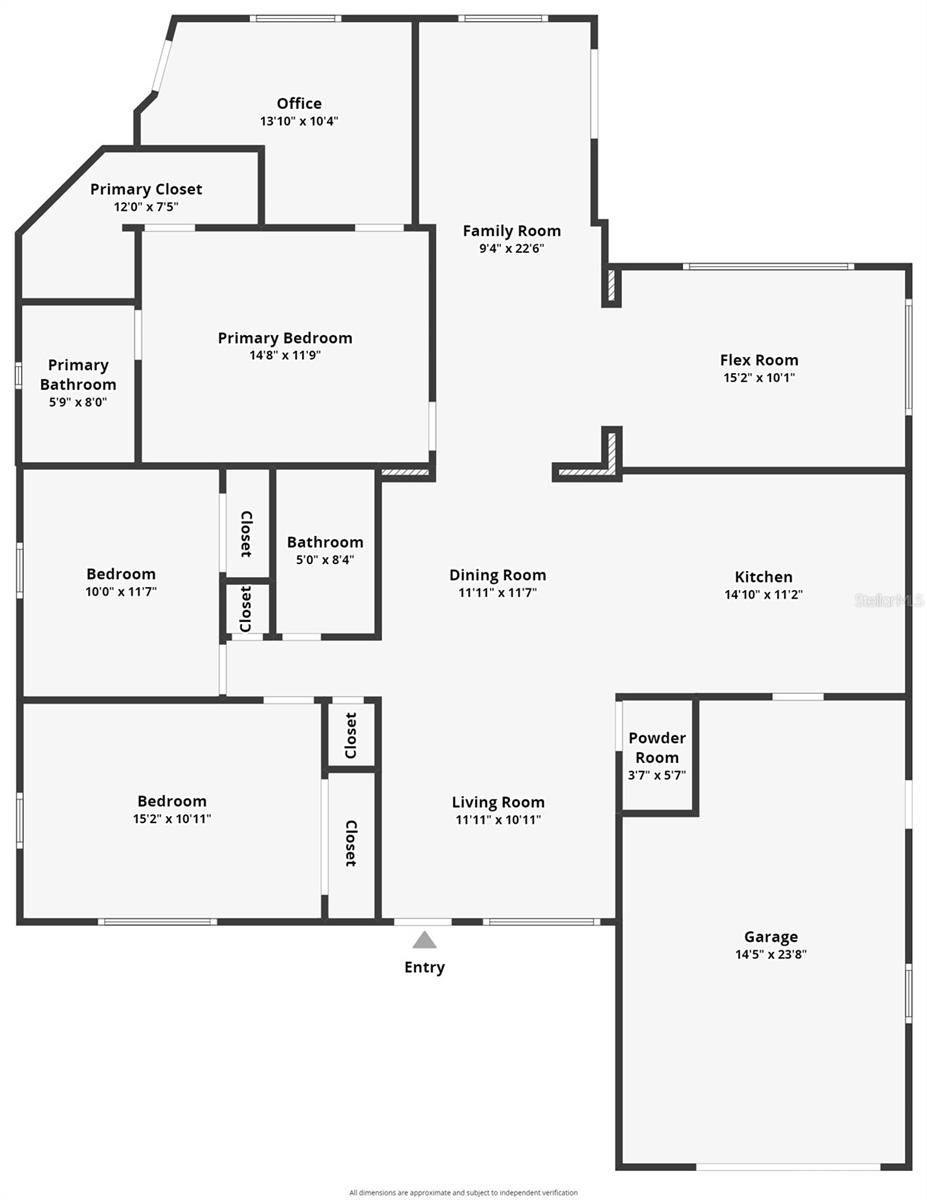 Digital Floor plan represents estimated room sizes