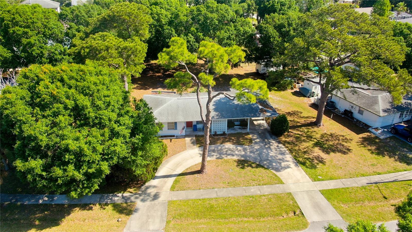 Aerial View of Home on Oversized Lot