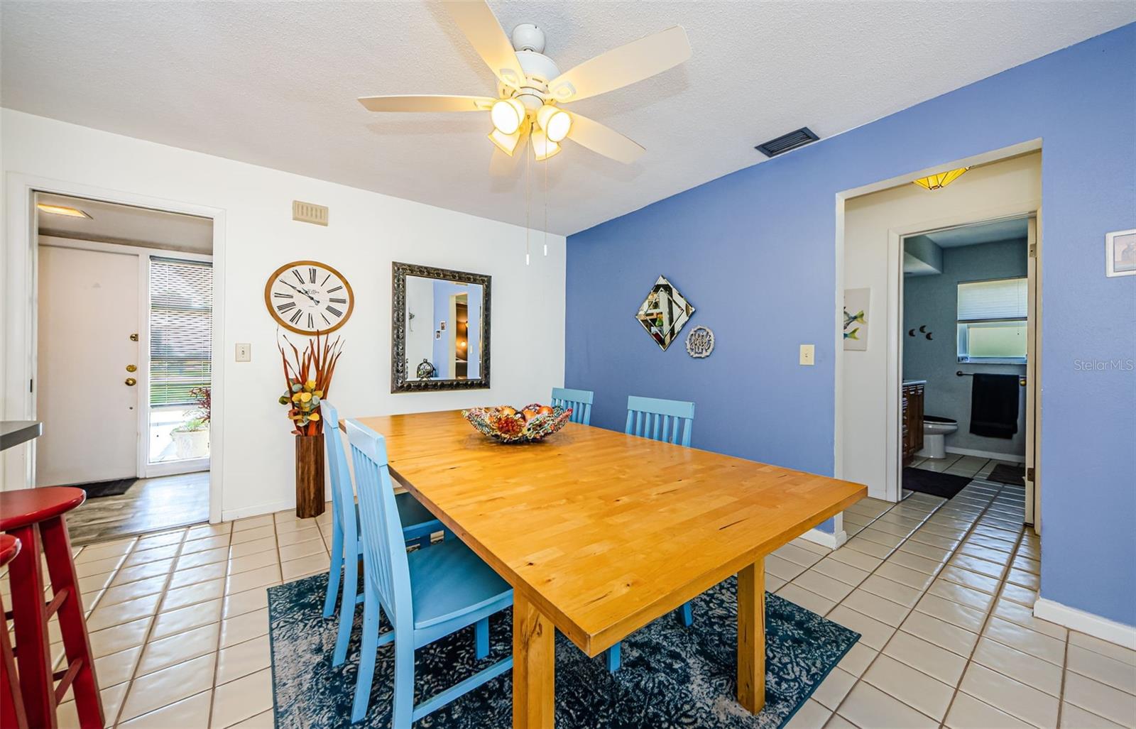 Family room off of kitchen used as eating area