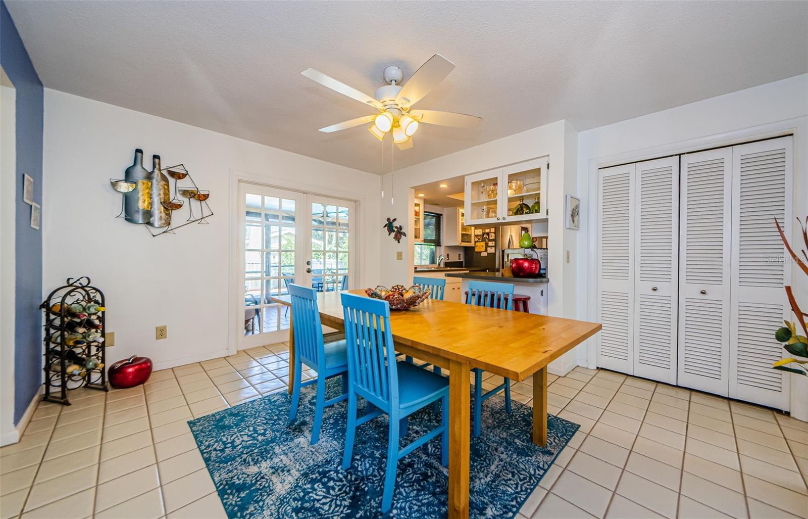 Family room off of kitchen used as eating area