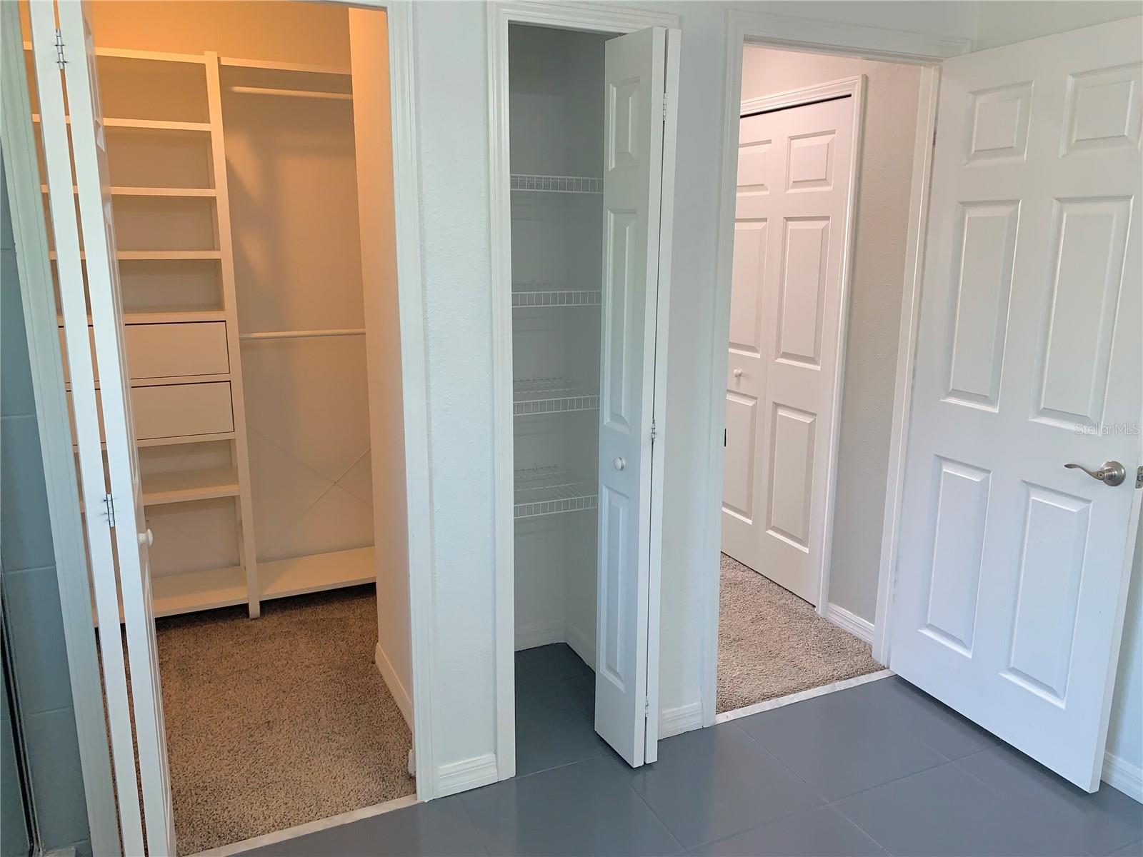 One of two primary closet
