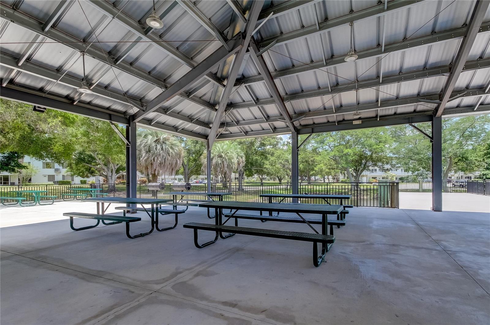 New Pavilion with tables and grills