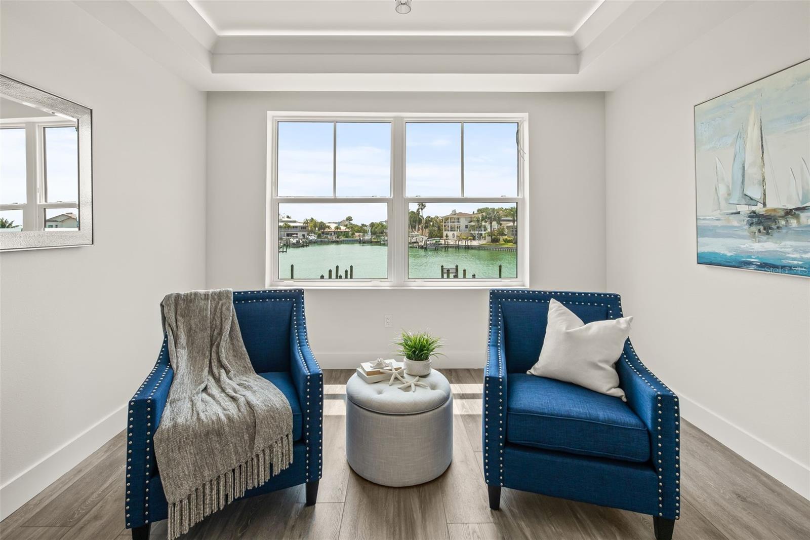 Designated sitting area in the primary bedroom.