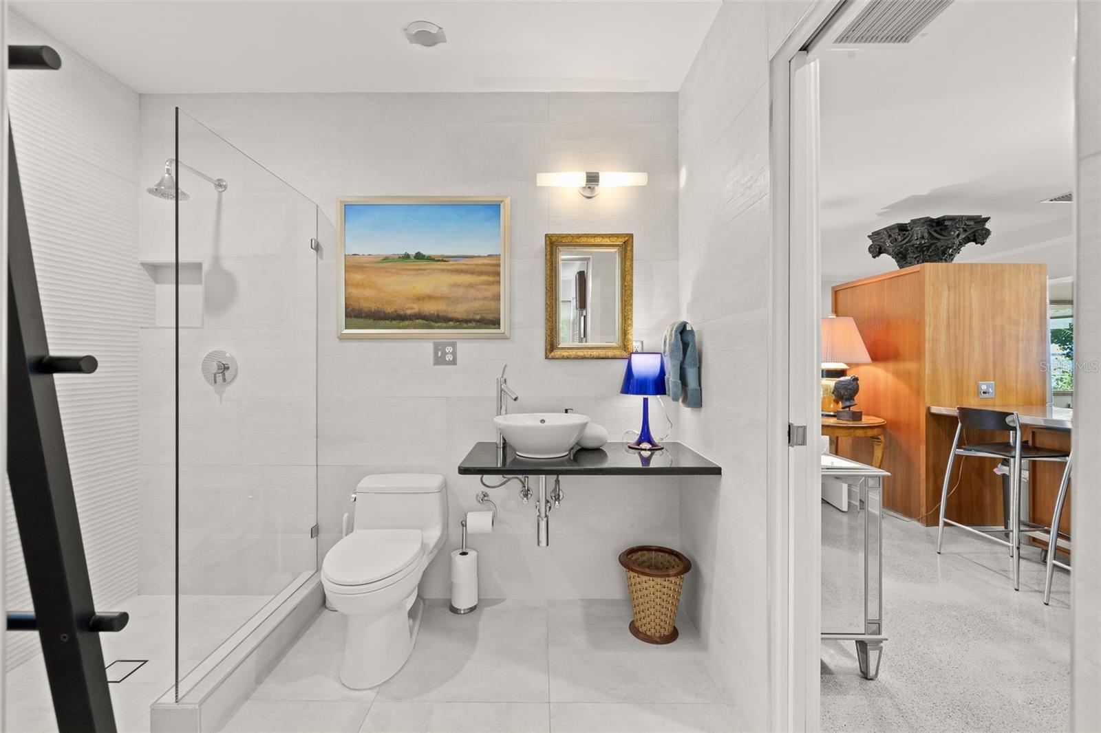 The third bathroom is perfect for day guests use.