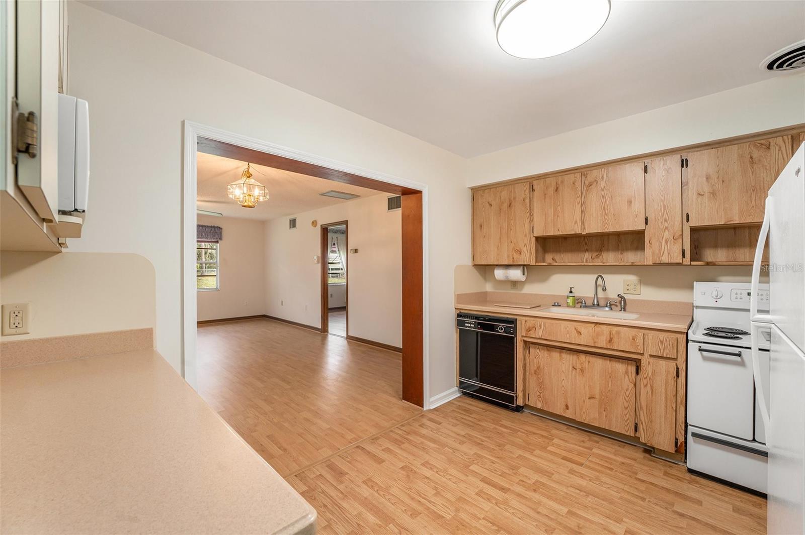 Kitchen open to the family room