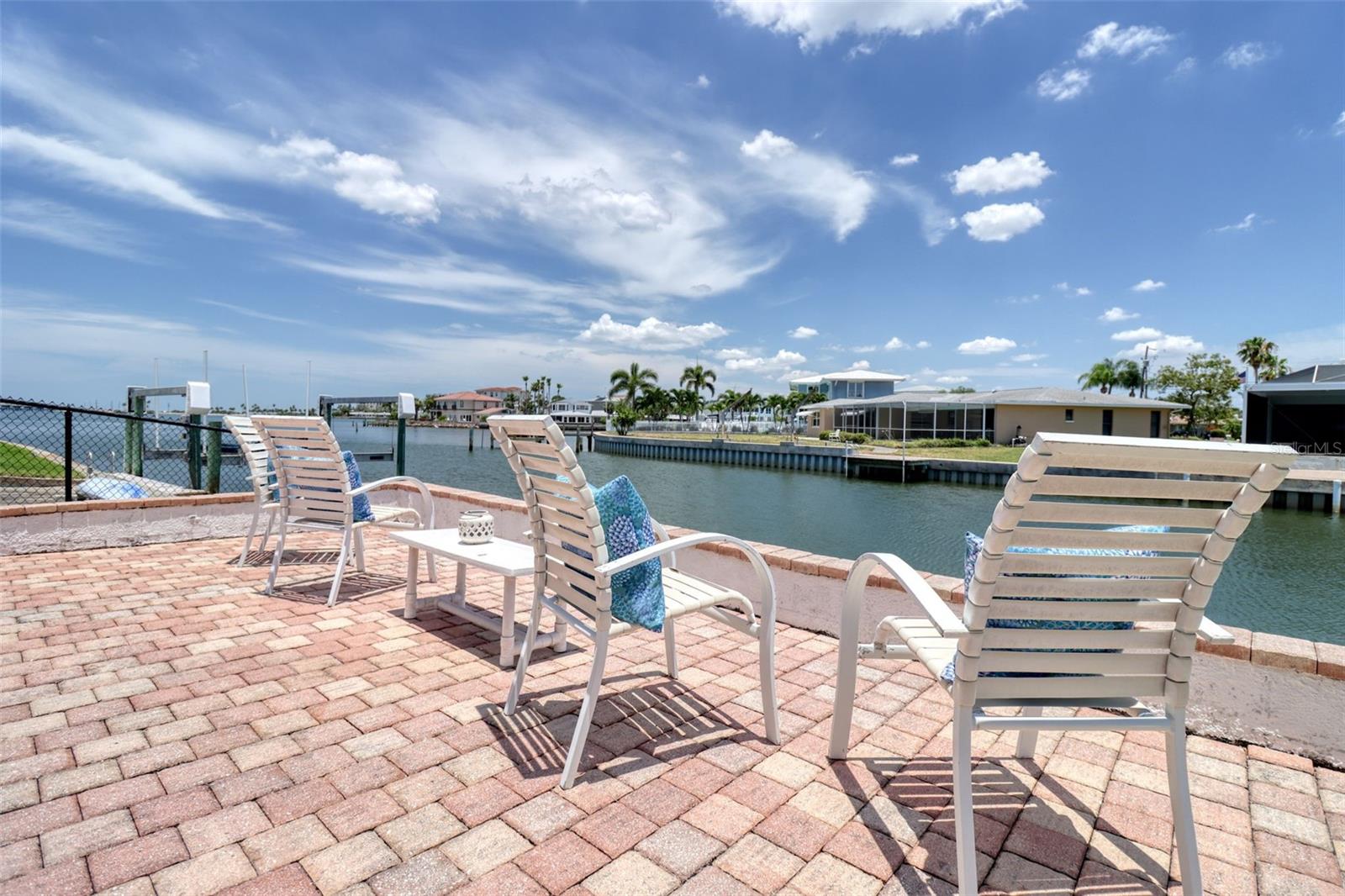 Patio with view of the islands for dolphin and manatee watching