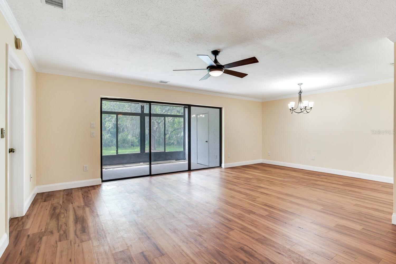 Living room with enclosed patio