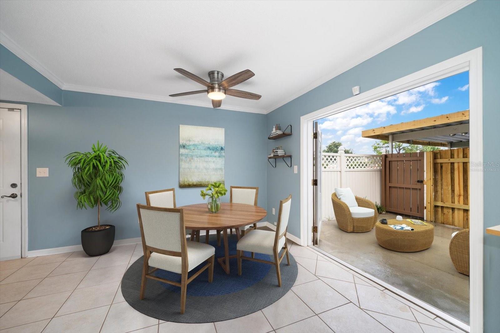 Virtually Staged - Kitchen with access to outside are