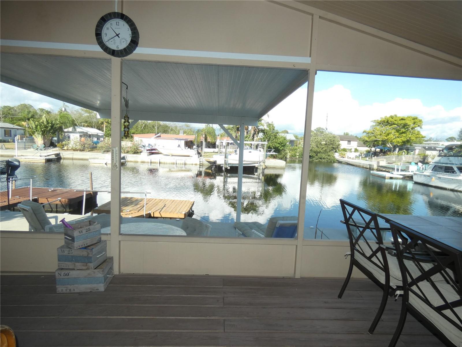 Waterfront view from the sliding door in living room.