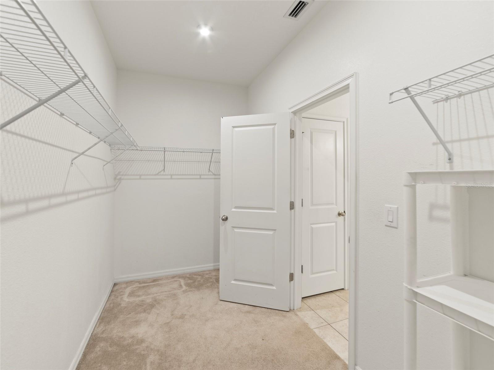 Primary walk in closet