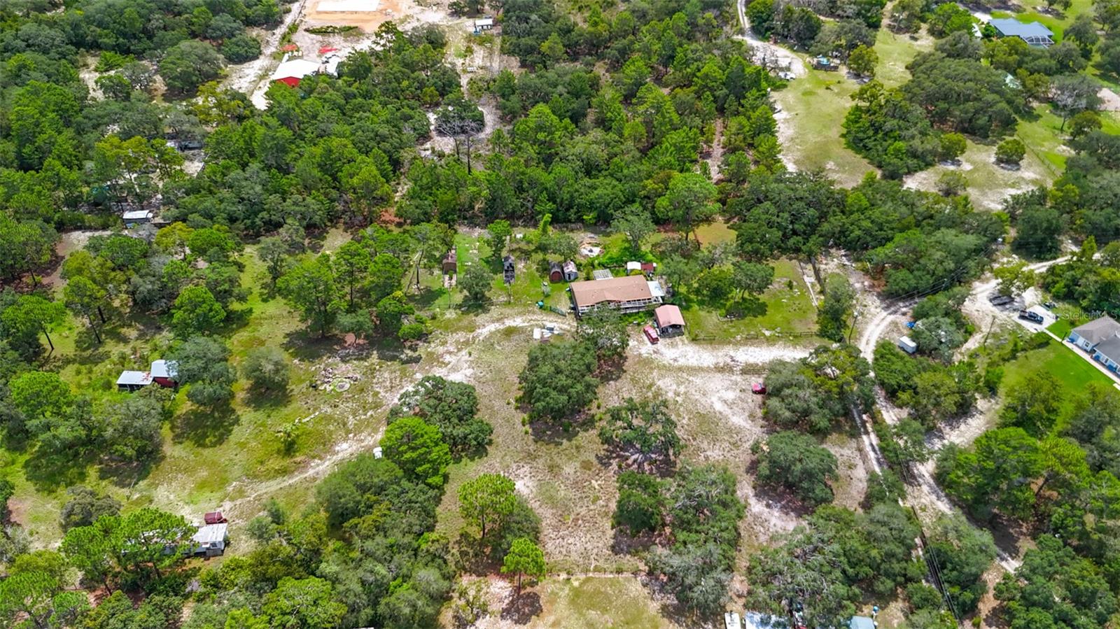 Overhead view of the property