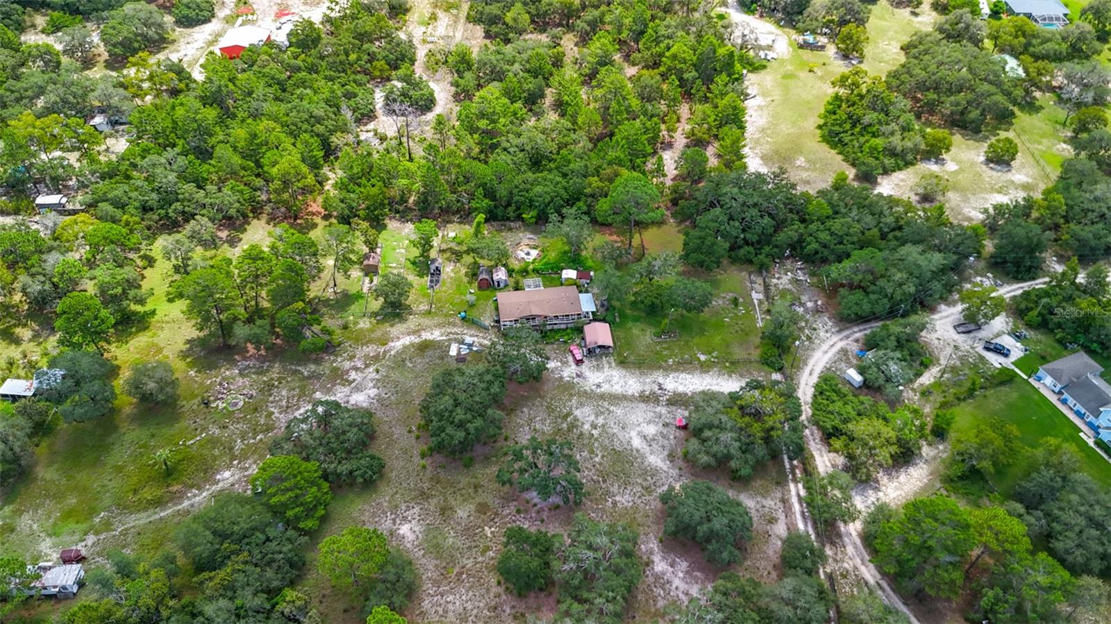 Overhead view of the property