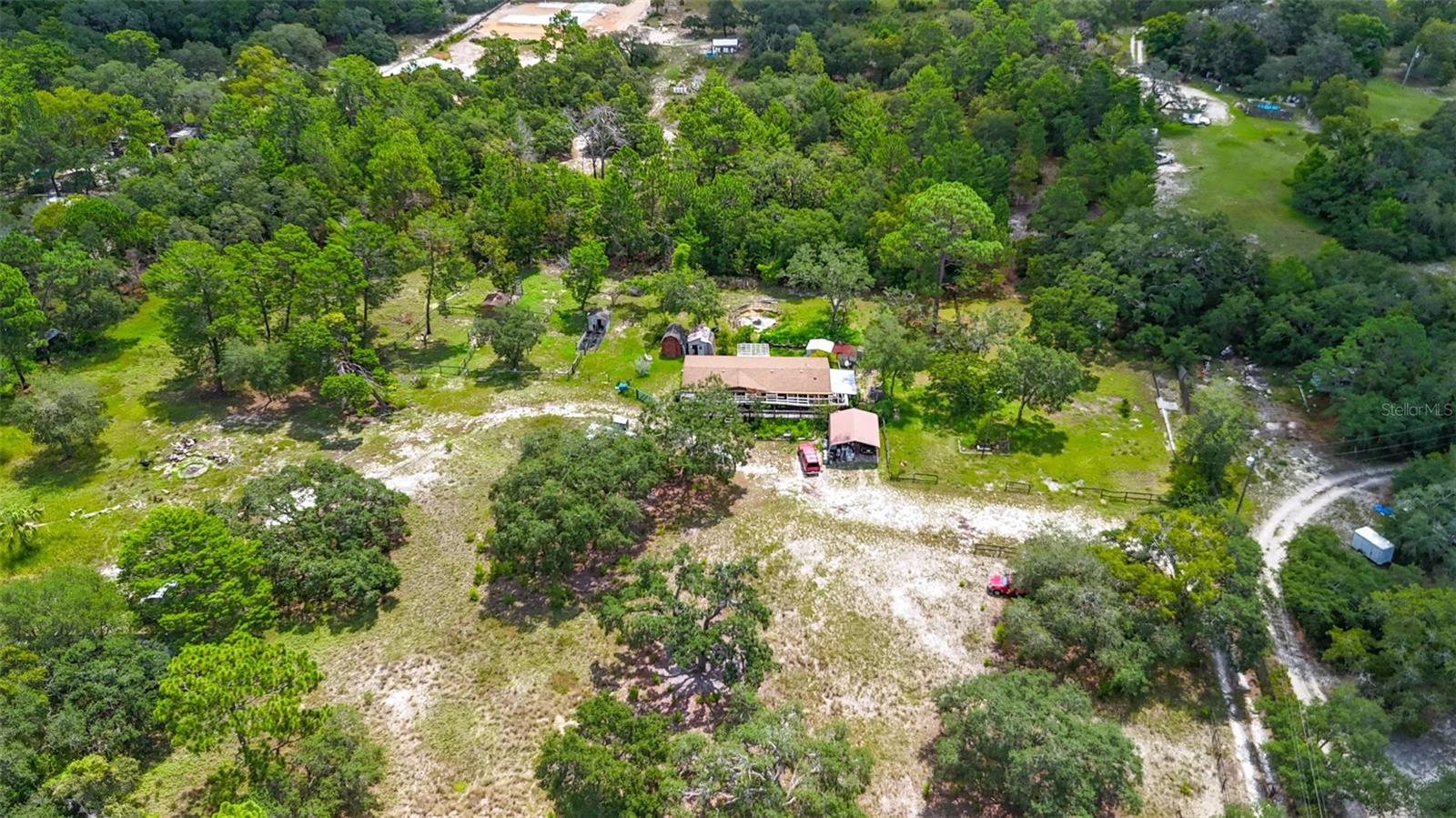 Overhead view of the property