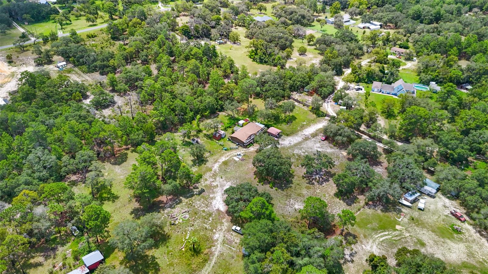 Overhead view of the property