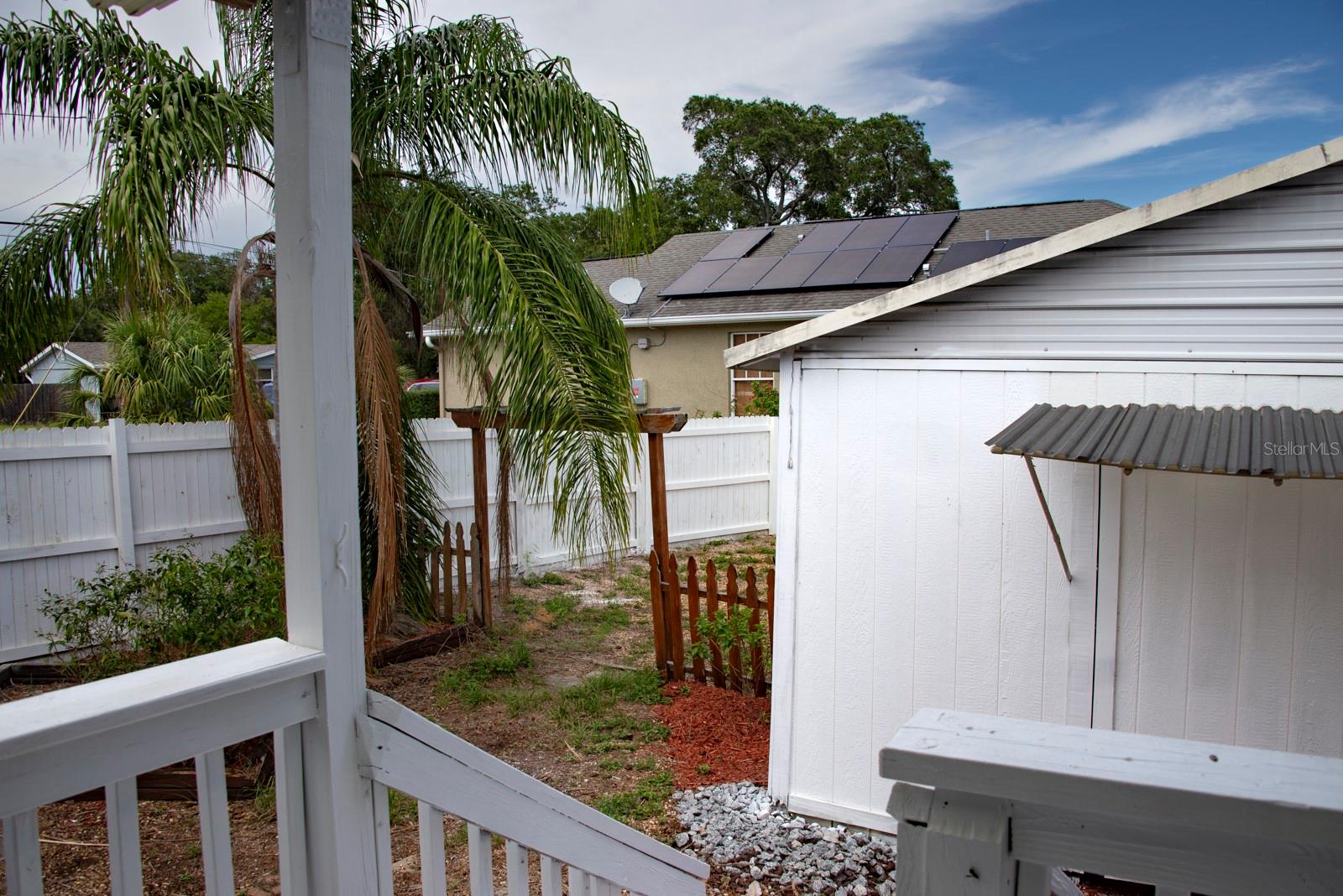 Back porch overlooking yard