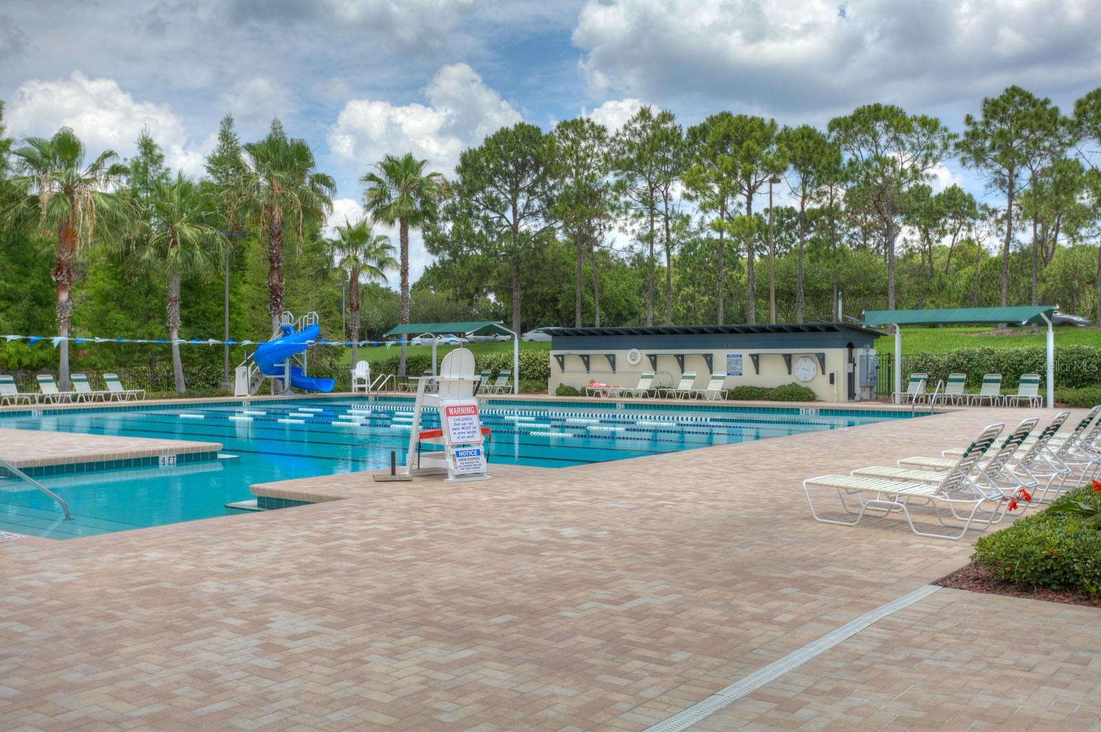 One of two Olympic-sized community pools