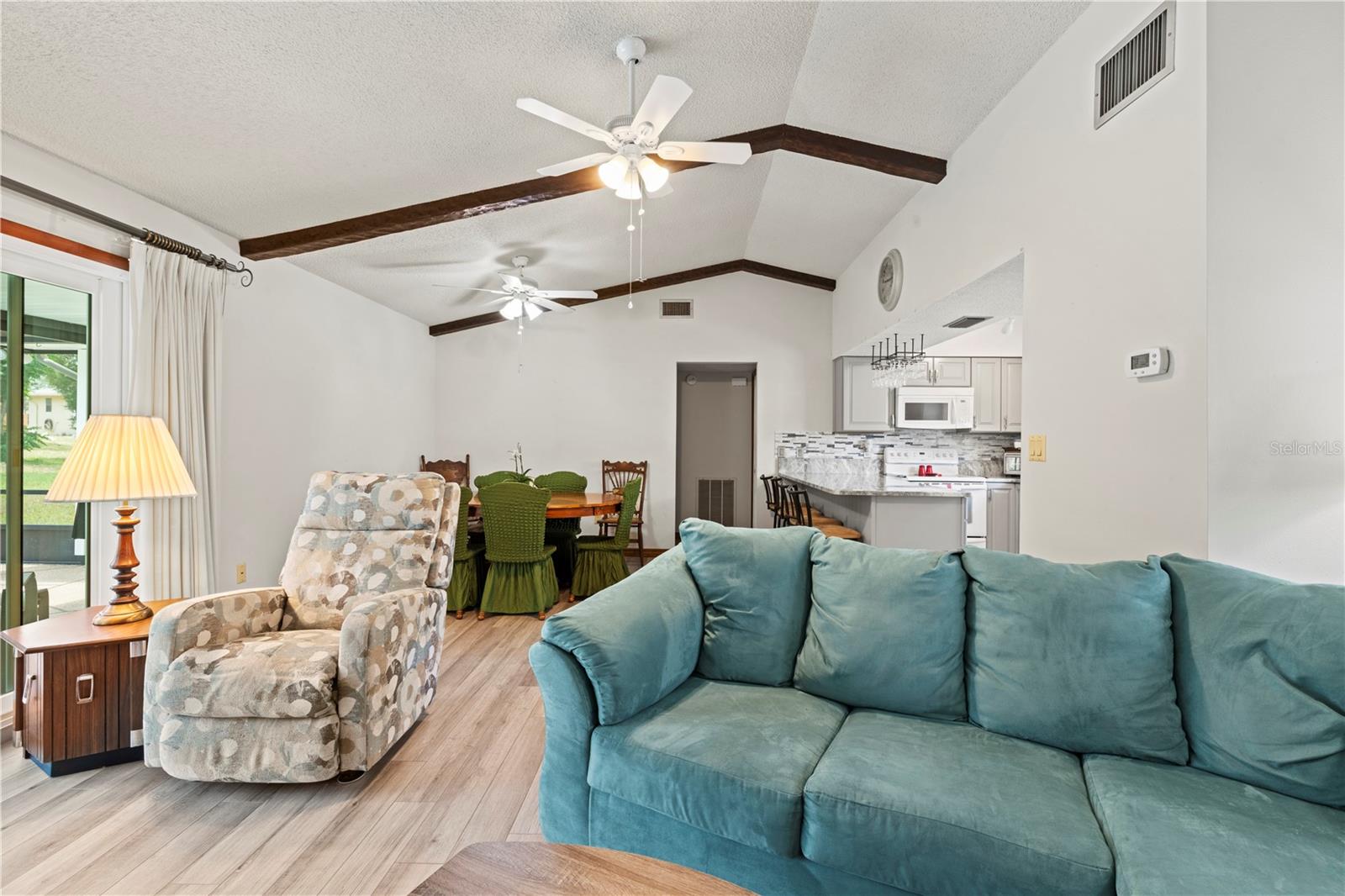 Great Room, Dining Area & Kitchen View