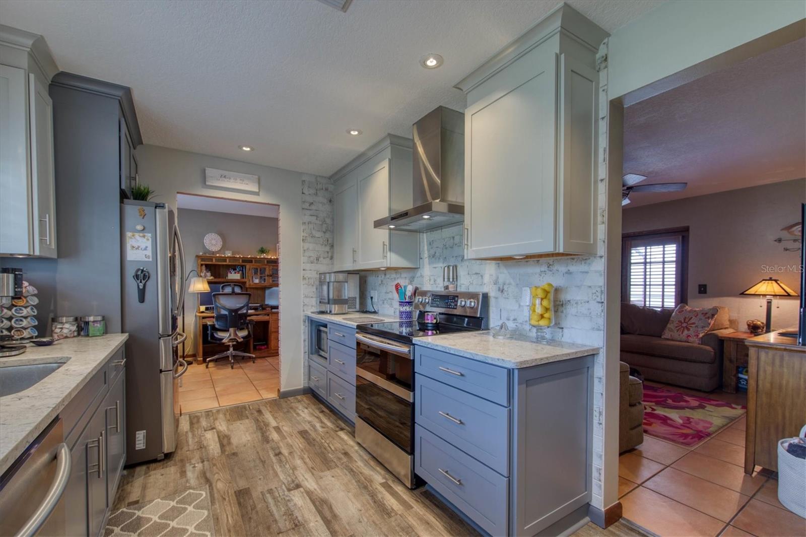 Luxury vinyl plank flooring in kitchen