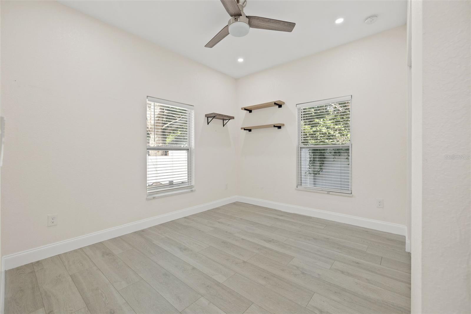 Bedroom 2 - remote ceiling fan / light combo.