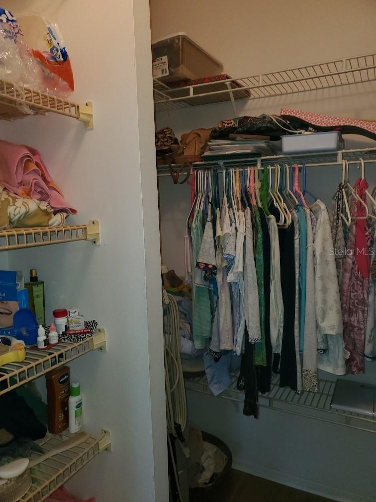 Walk-in closet with built in shelves