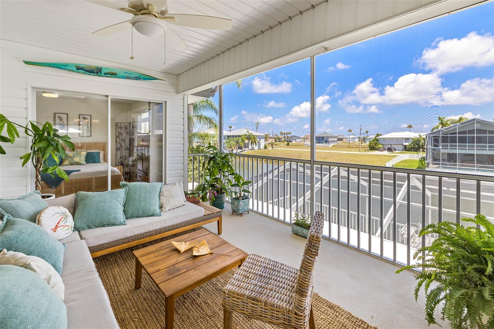 Large screened balcony view.