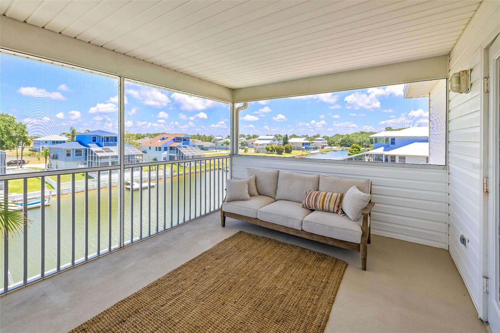 Balcony with surrounding views.