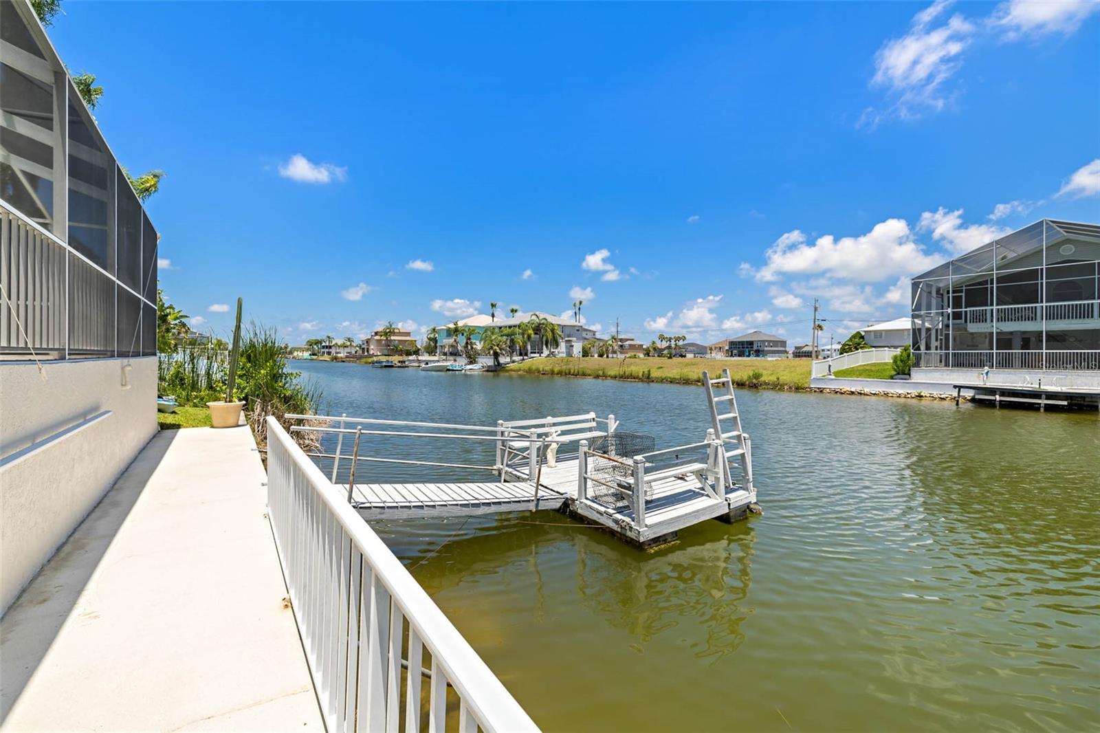 Canal side, walk to dock.