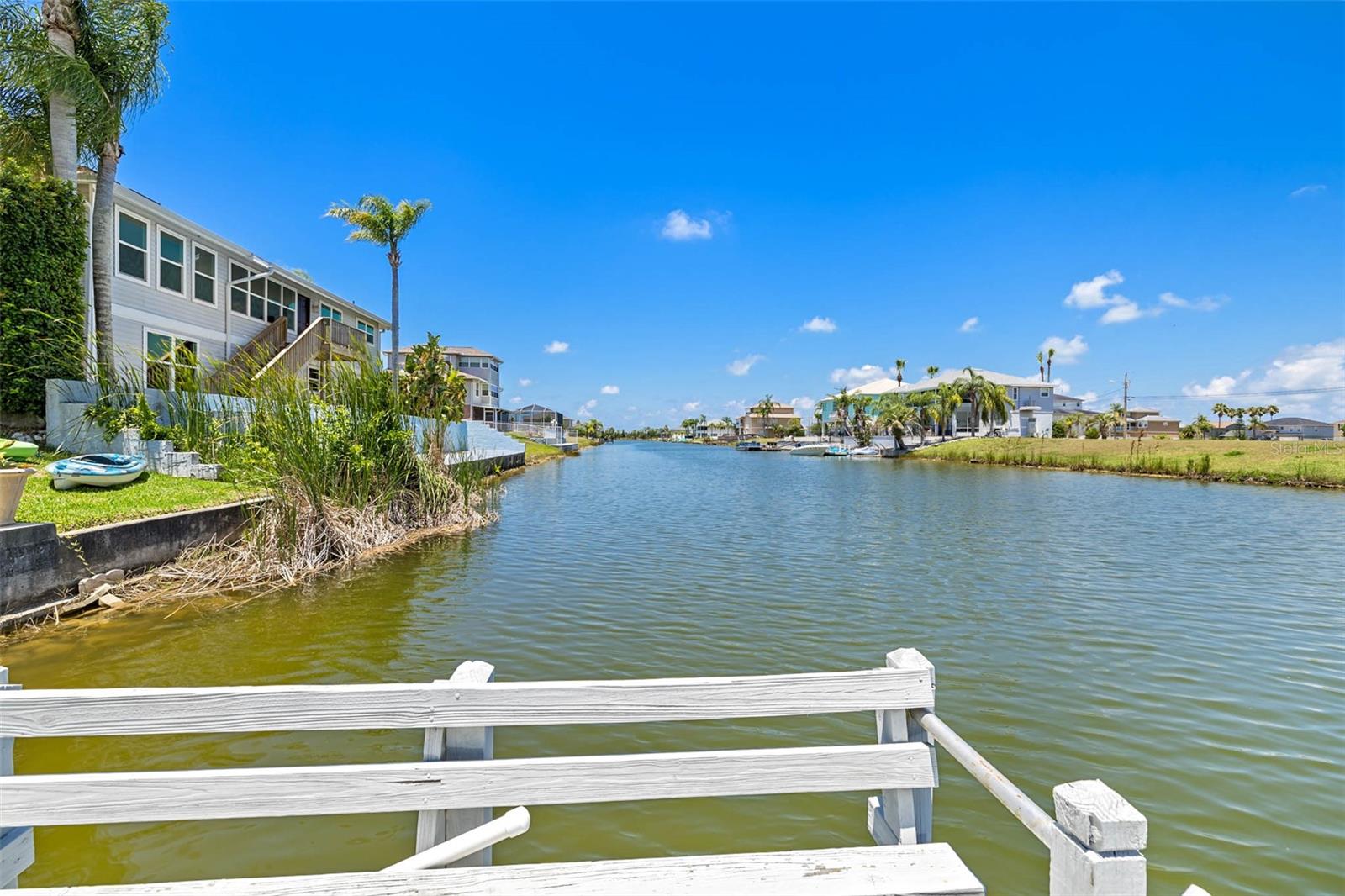 Canal view from dock, fishing POV.