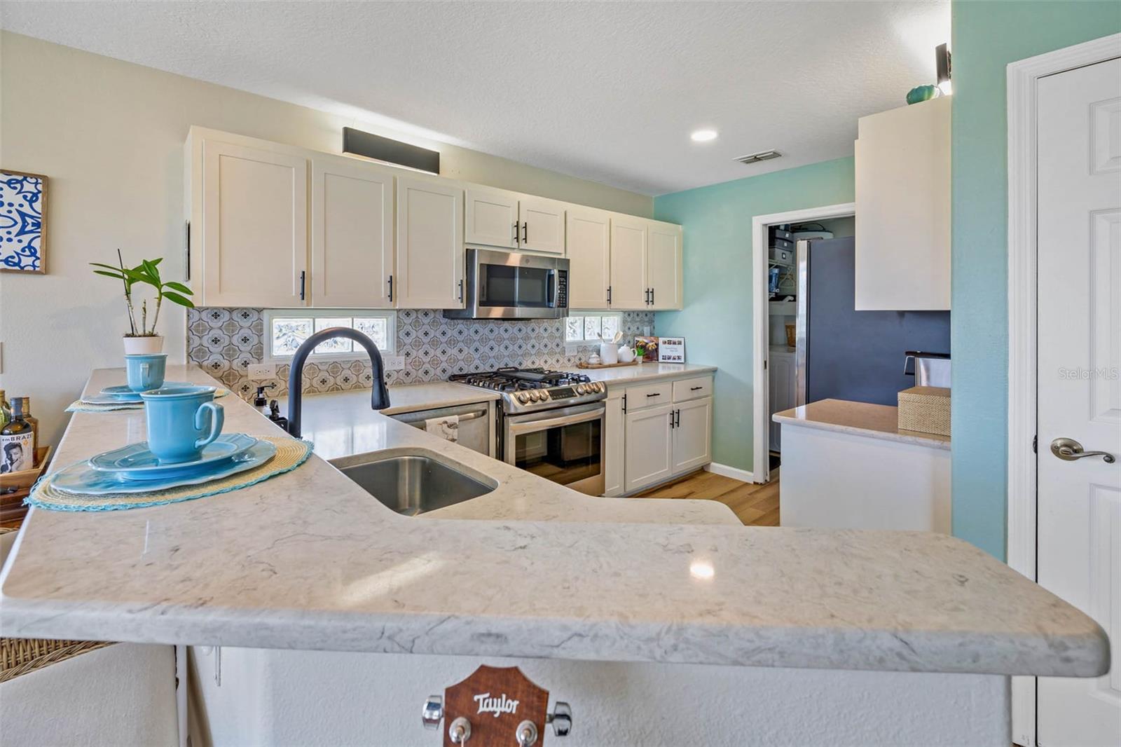 View into chef's kitchen.