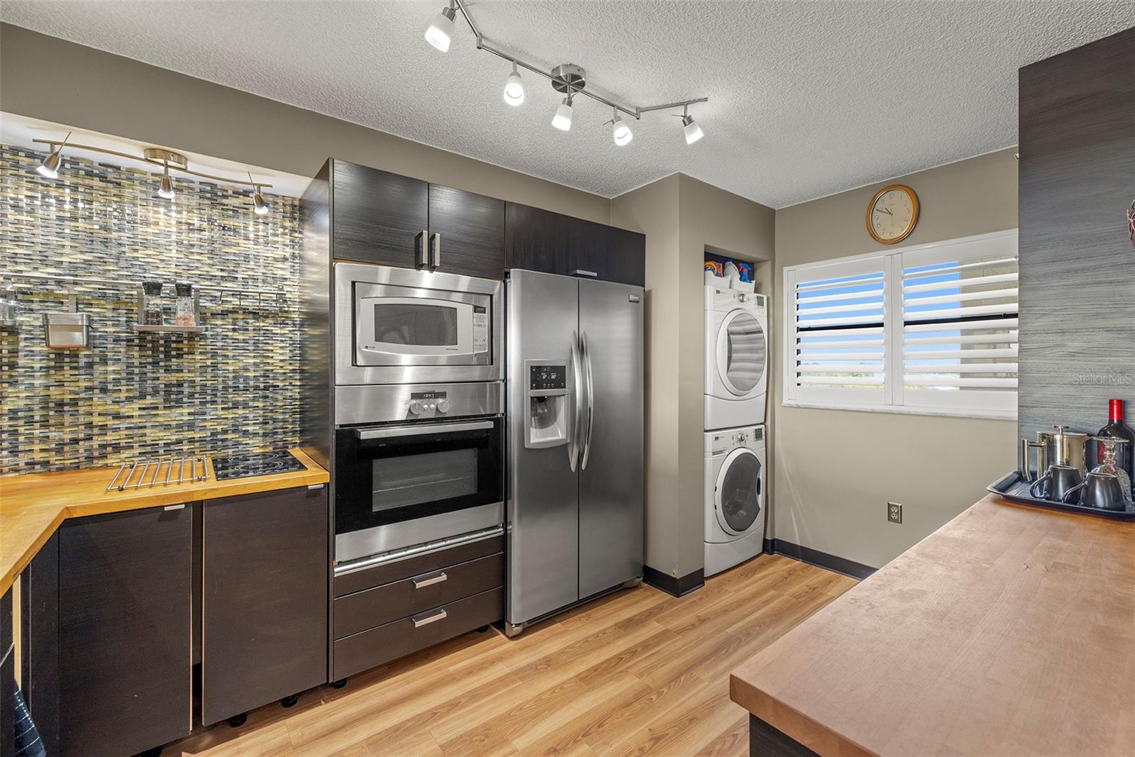 LED track lighting in the kitchen